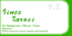 vince karosi business card